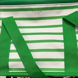 Kate Spade Green and White Tote cooler Bag NWT